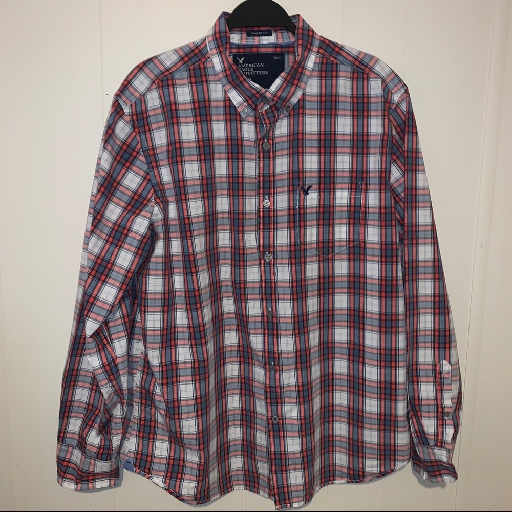 EUC American Eagle Athletic Fit B/D Shirt Size XL
